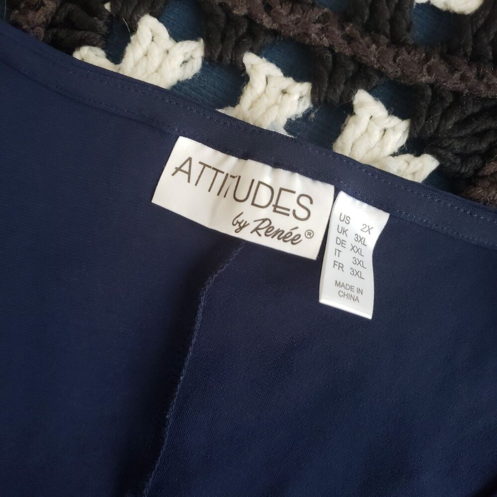 Attitudes by Renee Navy Cold Shoulder Maxi Dress Size 2x Classy/Sophisticated - Picture 4 of 5